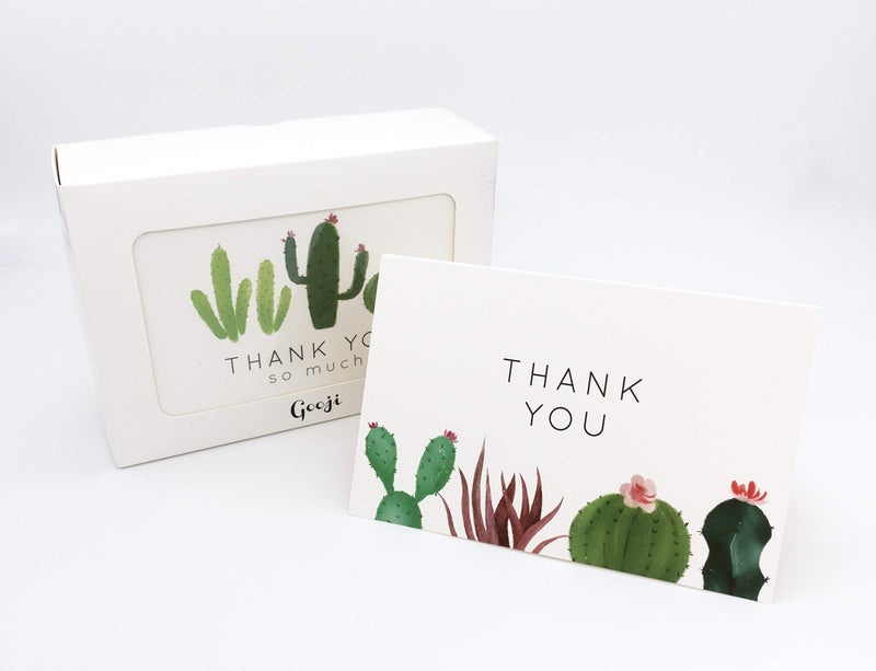 Gooji 4x6 Cactus Thank You Cards (Bulk 36-Pack) Matching Peel-and-Seal White Envelopes | Assorted Set, Watercolor, Colorful Graphics | Succulent, Birthday Party, Baby Shower, Weddings Blank Notes - Image 3
